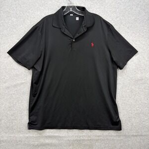 Ralph Lauren Polo Shirt Mens XL Black Red Pony Performance Golf Active Sport